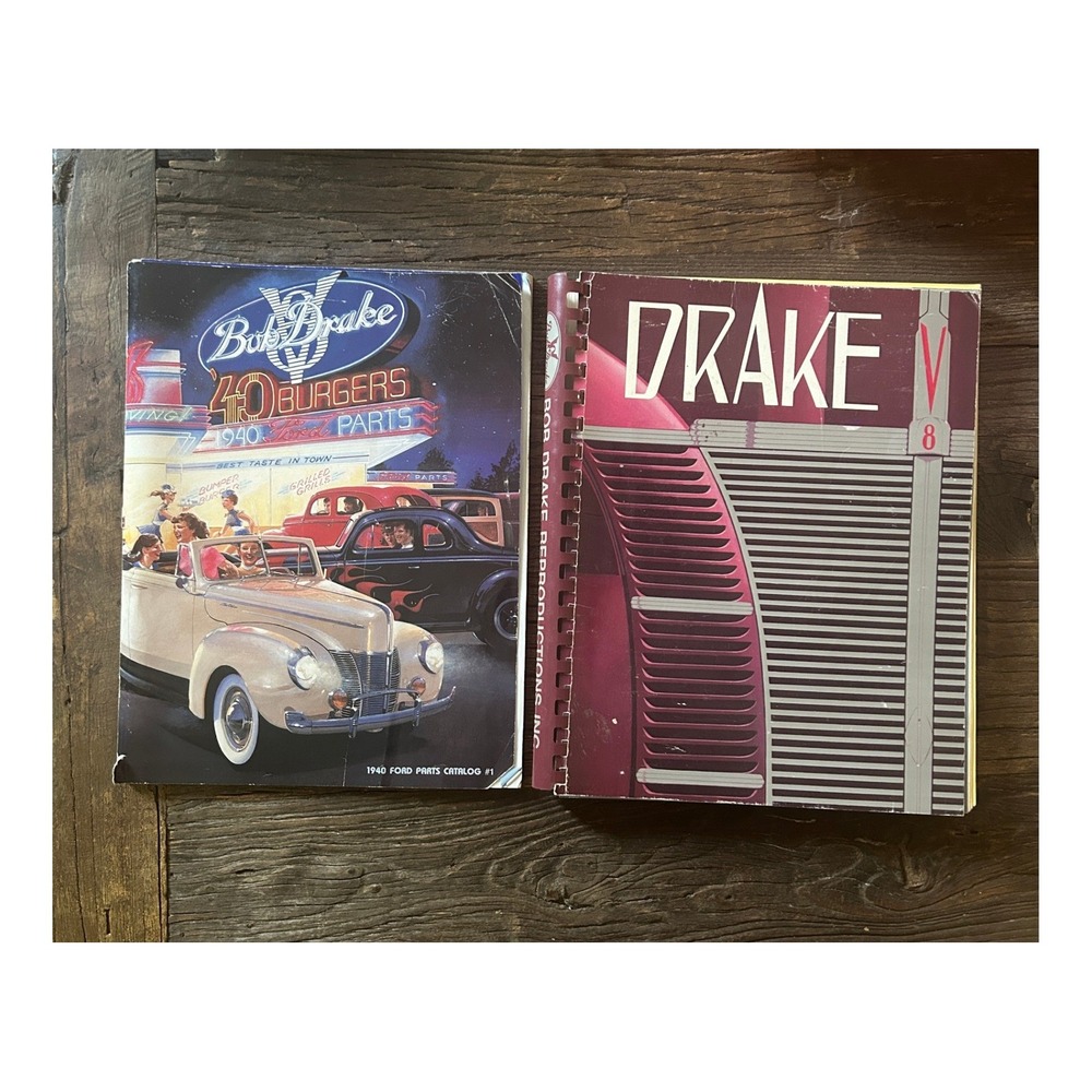 Bob Drake 1940 Ford Parts Catalog & V8 Restoration Guide Manual Book Lot Mancave